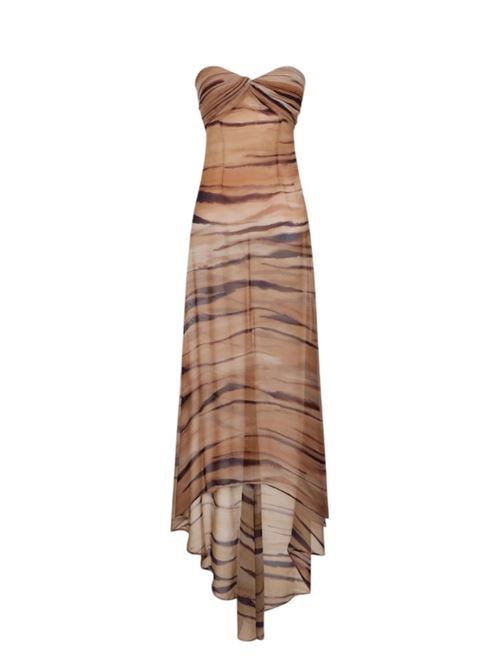 Red Carpet Dress with Tiger Print ELISABETTA FRANCHI | ABR5562E2.470